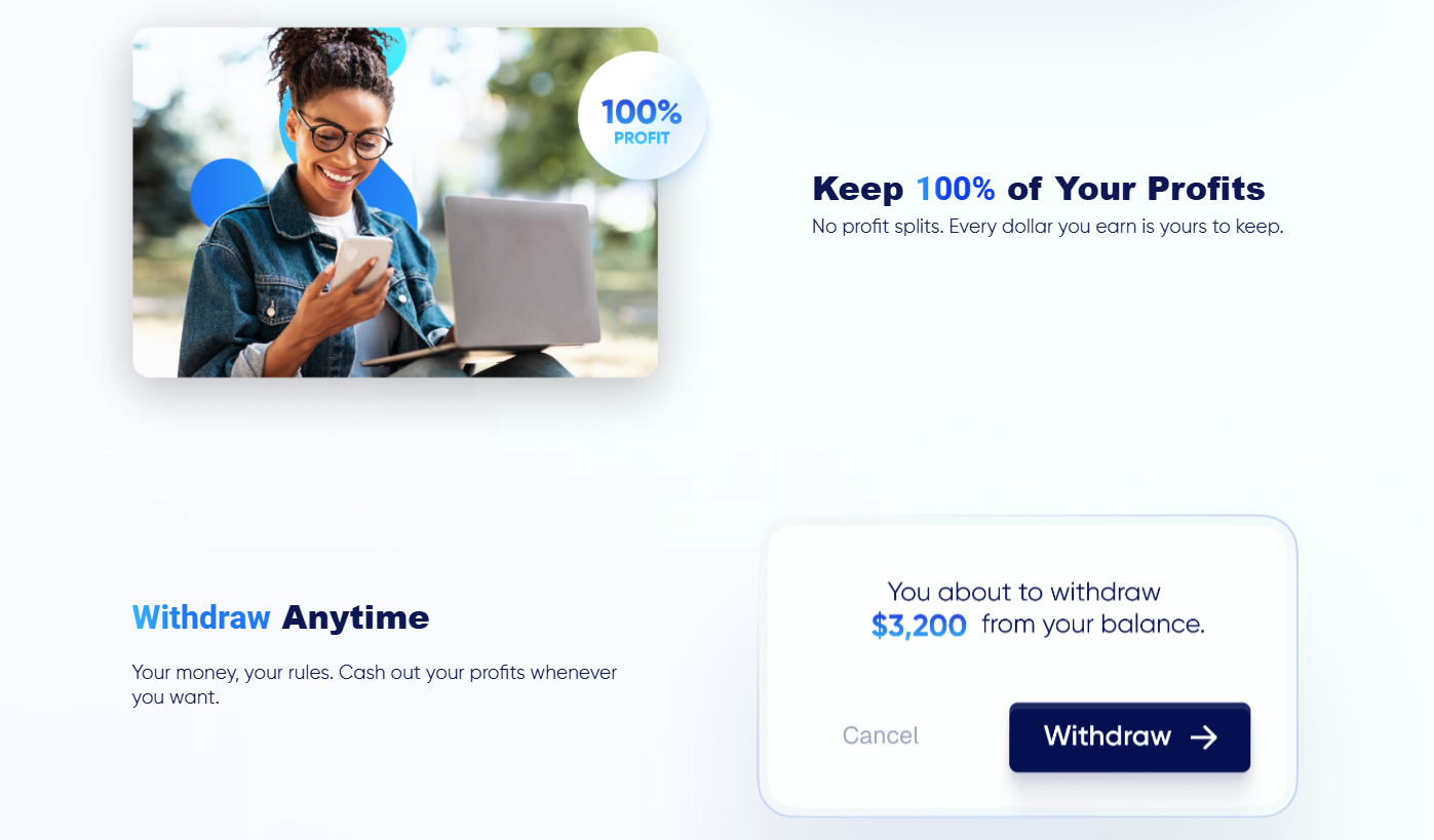 Screenshot of the HeroFX sign in page and user dashboard